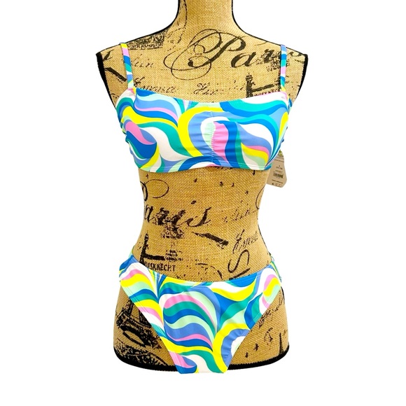 No Boundaries NOBO Multicolor Swirl Bikini Set Juniors Size 11-13 - Picture 3 of 16